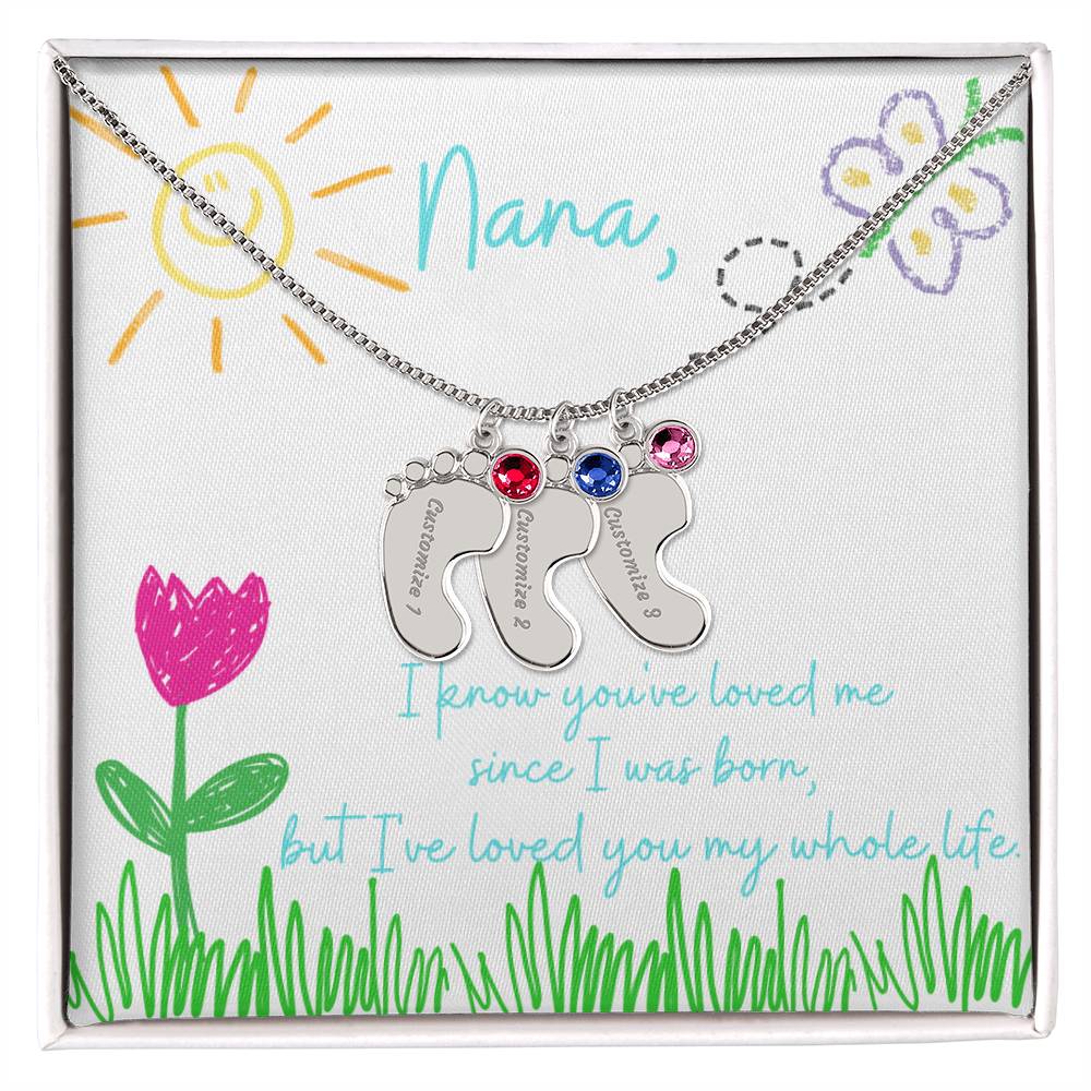 I Love You Nana Necklace with Birthstone
