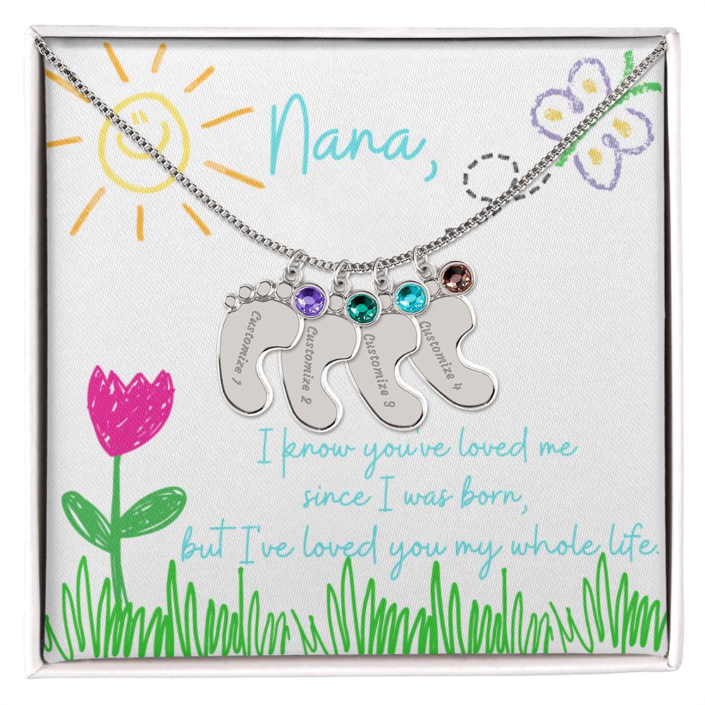 I Love You Nana Necklace with Birthstone