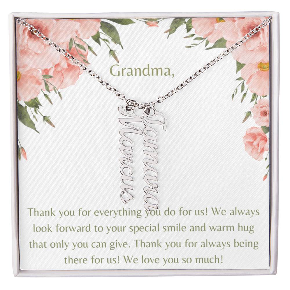 We Love You Grandma Necklace-1 to 4 names