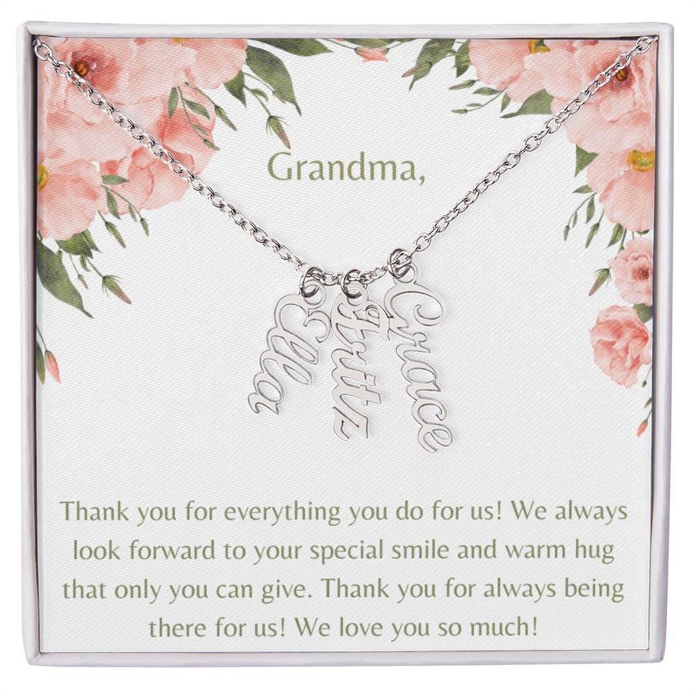 We Love You Grandma Necklace-1 to 4 names