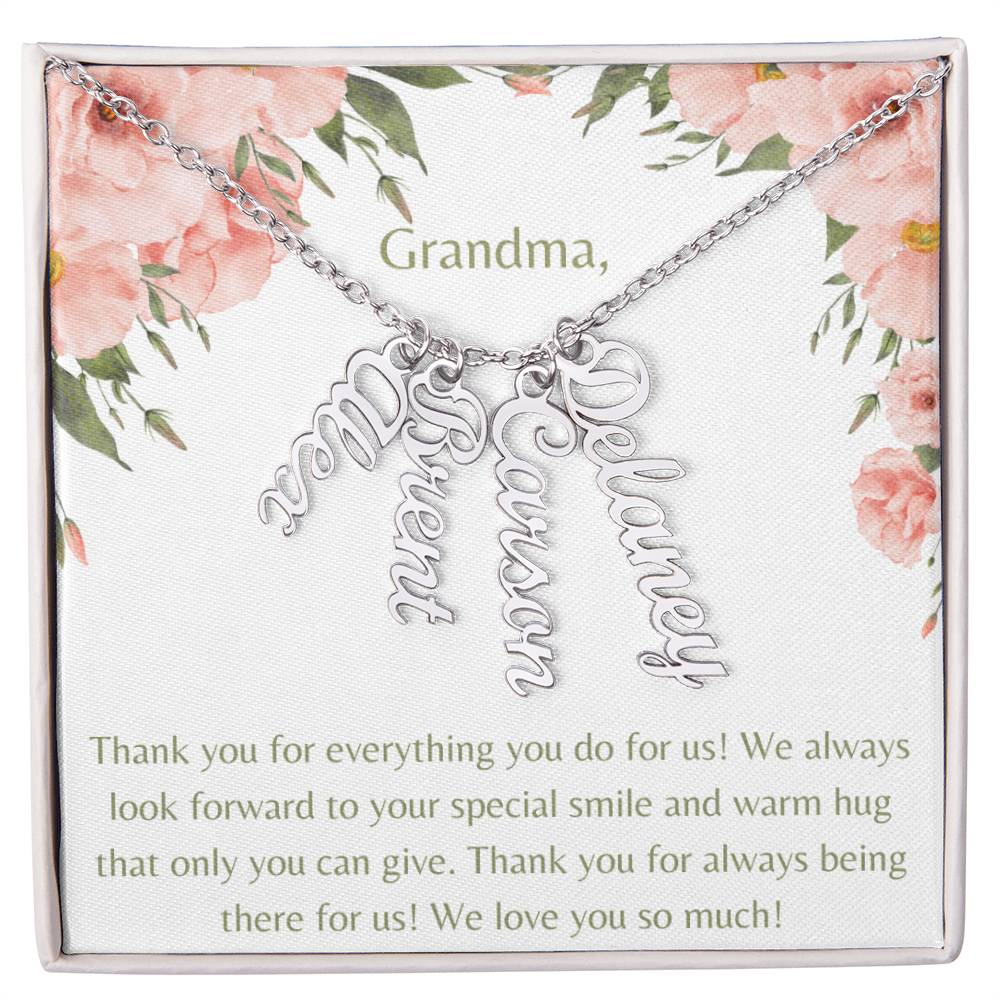 We Love You Grandma Necklace-1 to 4 names