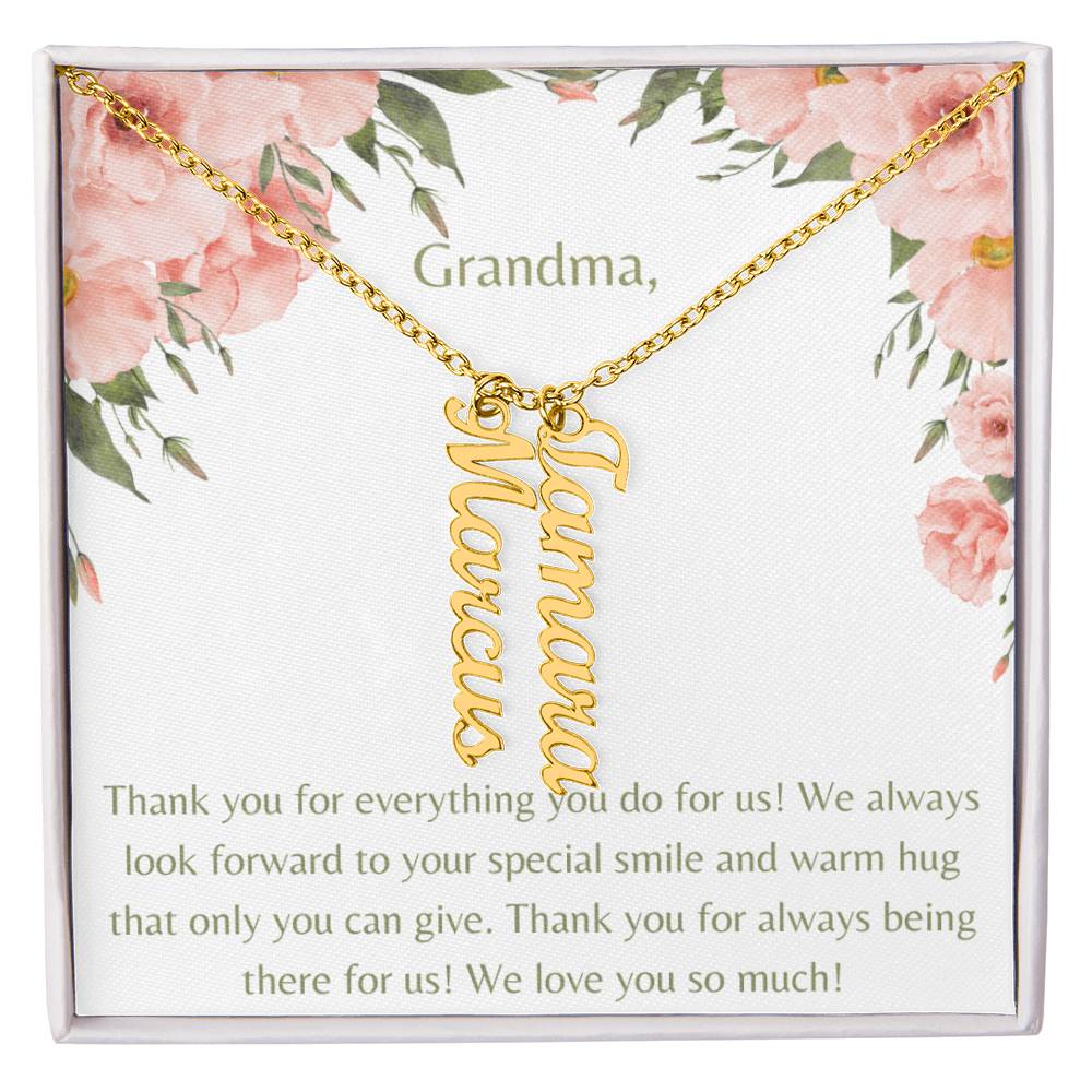 We Love You Grandma Necklace-1 to 4 names