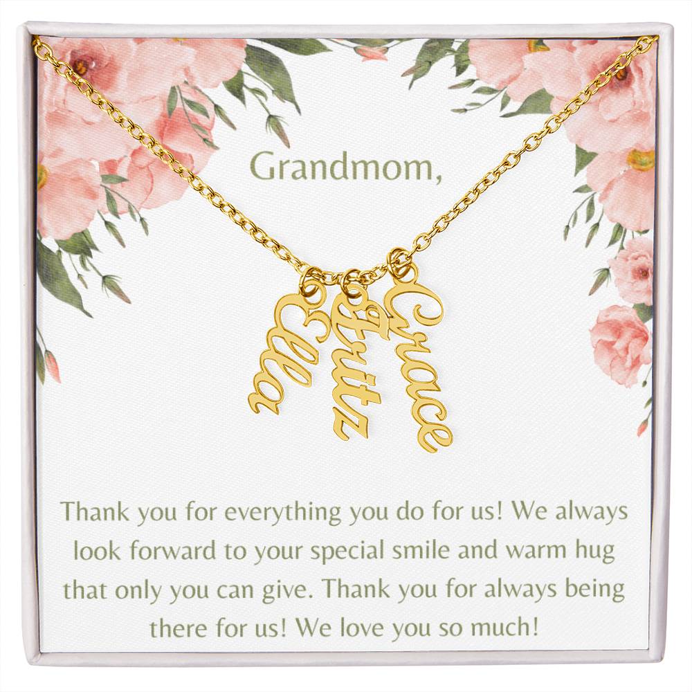 We Love You Grandmom Necklace-2 to 4 names