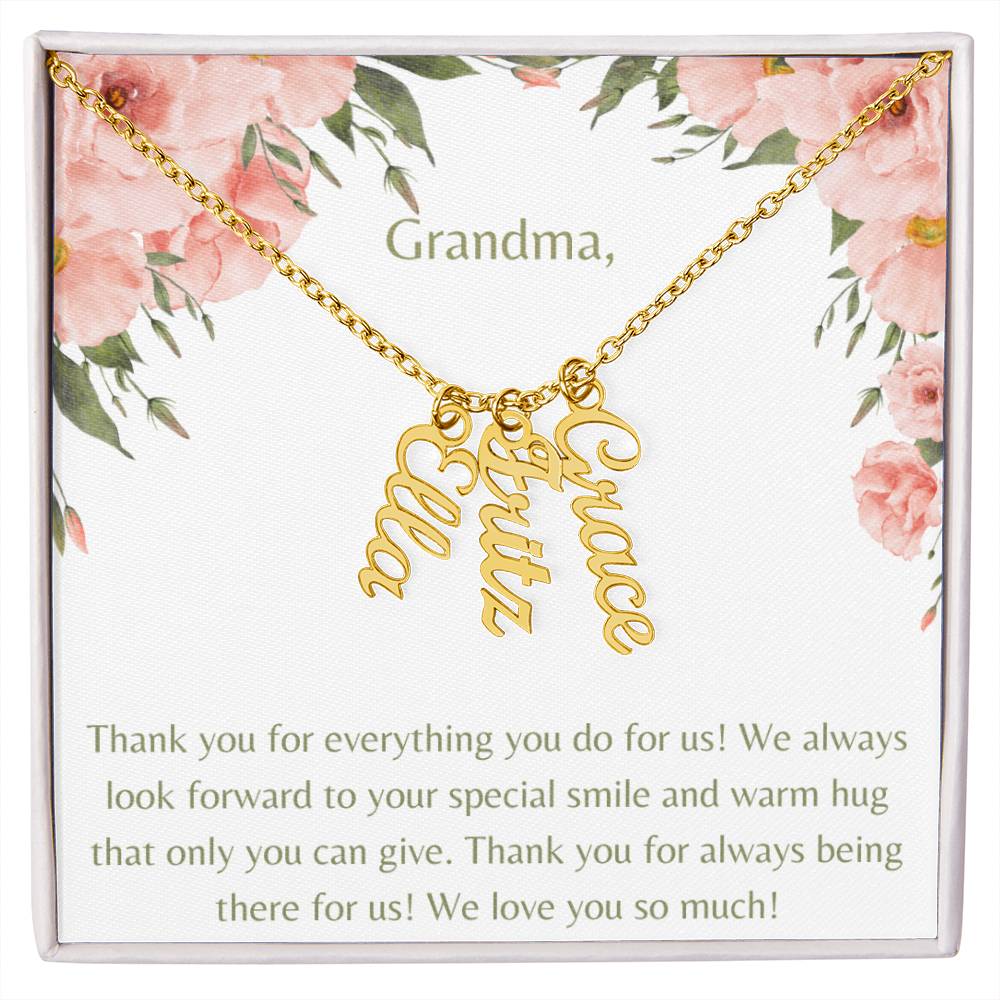 We Love You Grandma Necklace-1 to 4 names