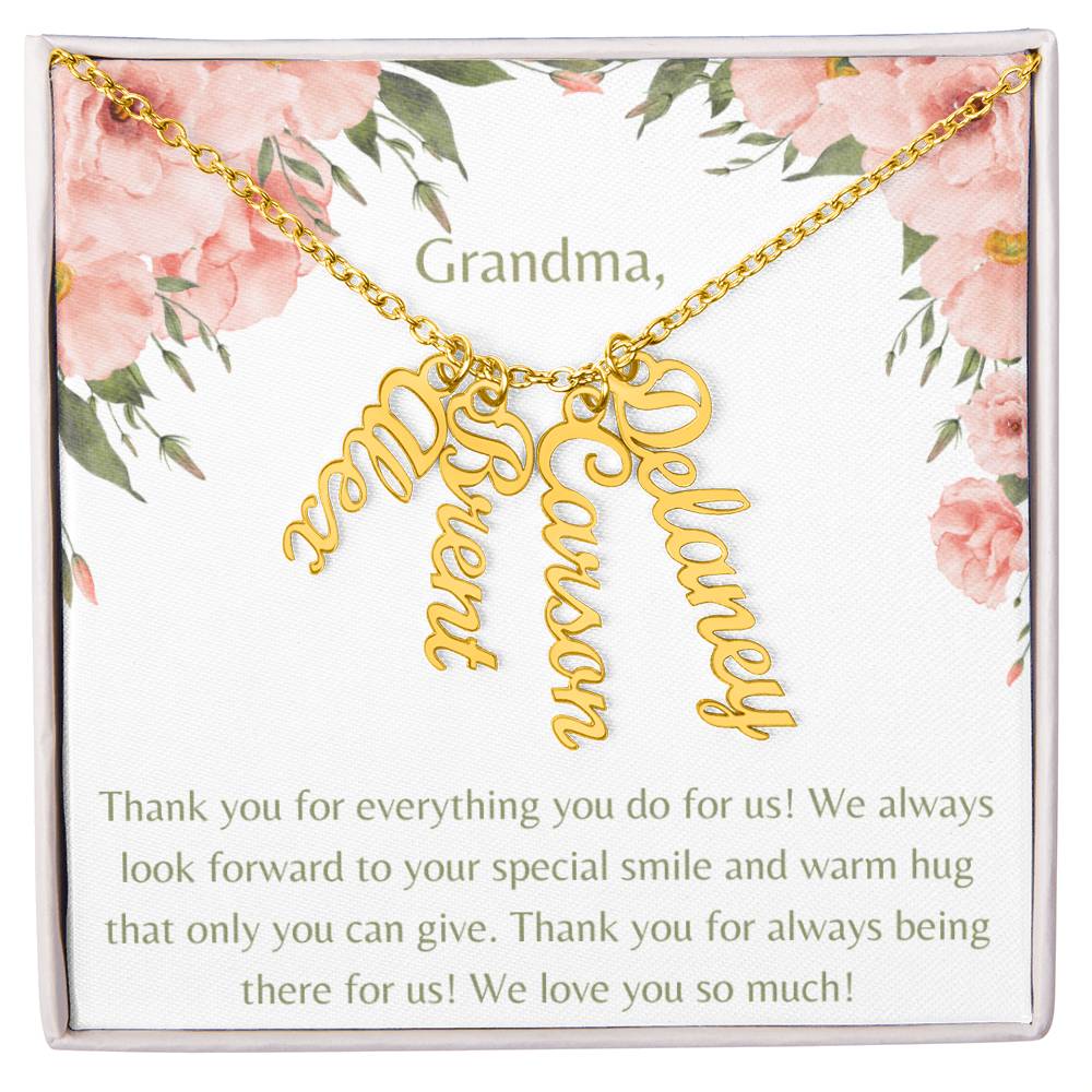 We Love You Grandma Necklace-1 to 4 names
