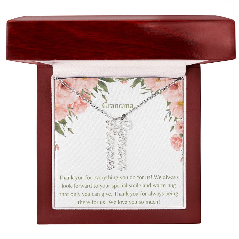 We Love You Grandma Necklace-1 to 4 names