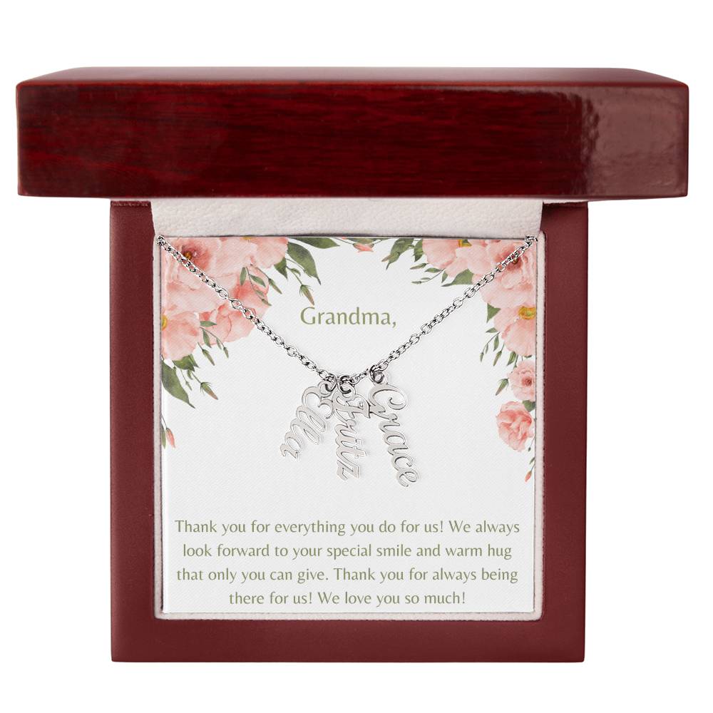 We Love You Grandma Necklace-1 to 4 names