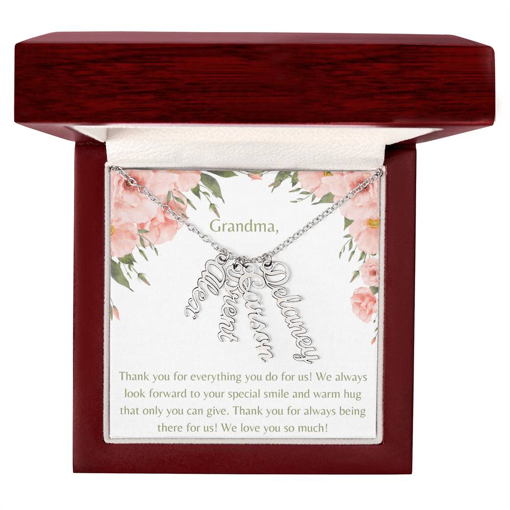 We Love You Grandma Necklace-1 to 4 names