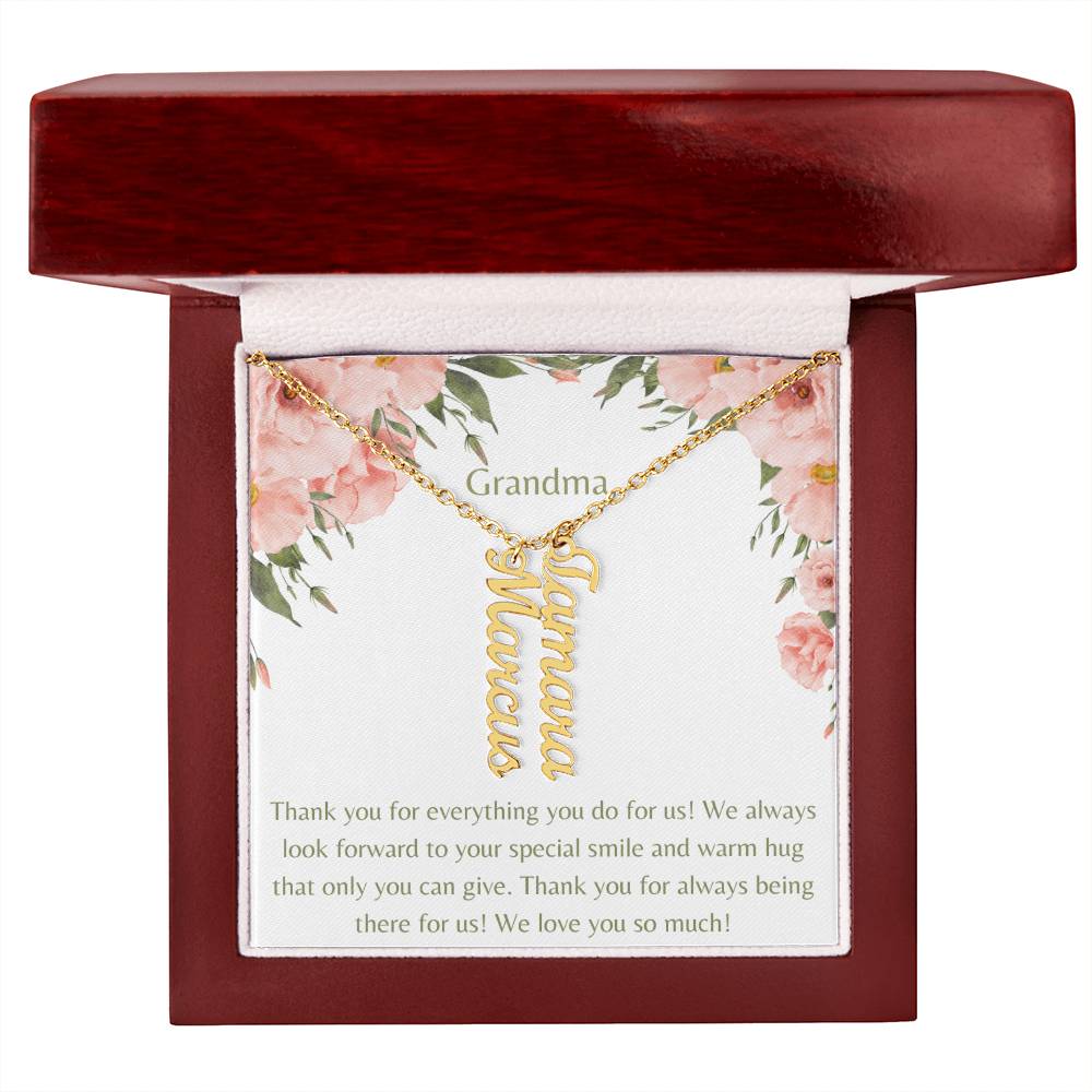 We Love You Grandma Necklace-1 to 4 names