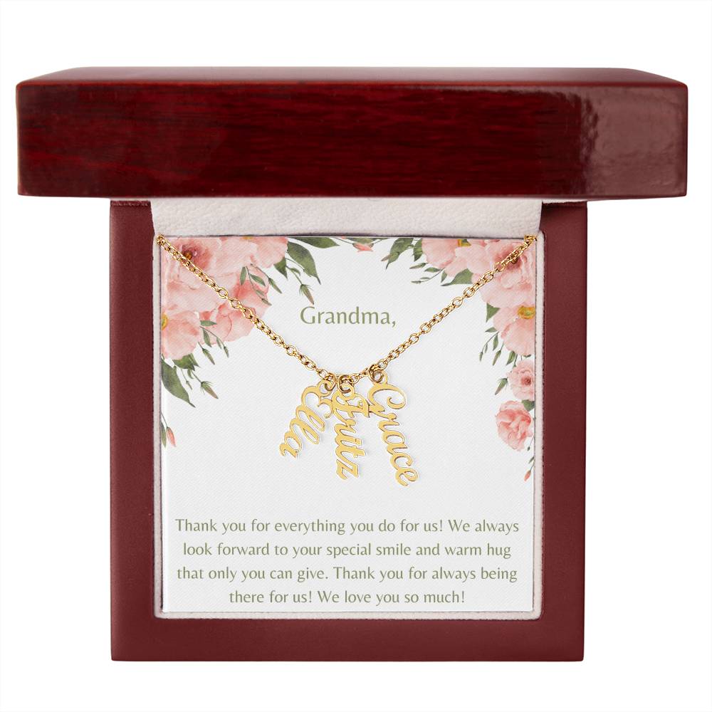 We Love You Grandma Necklace-1 to 4 names