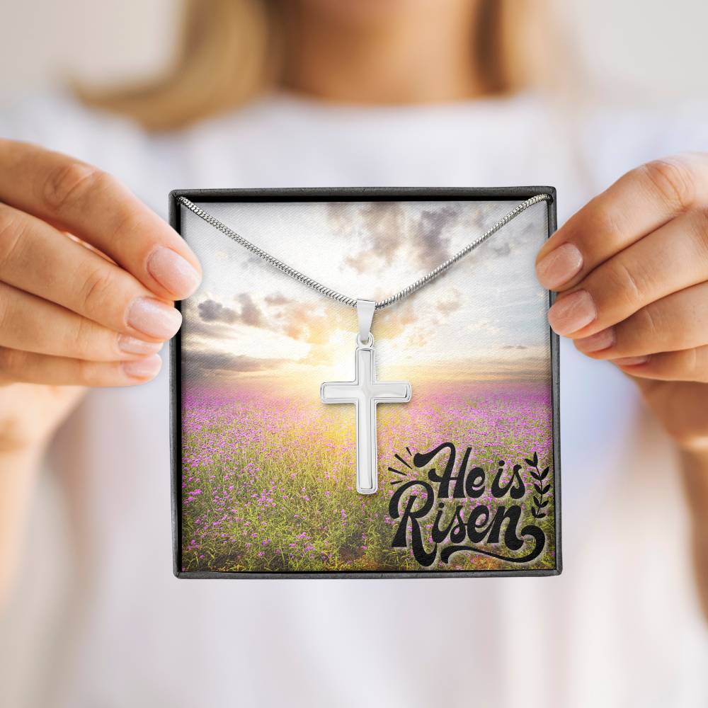 He is Risen Cross Necklace