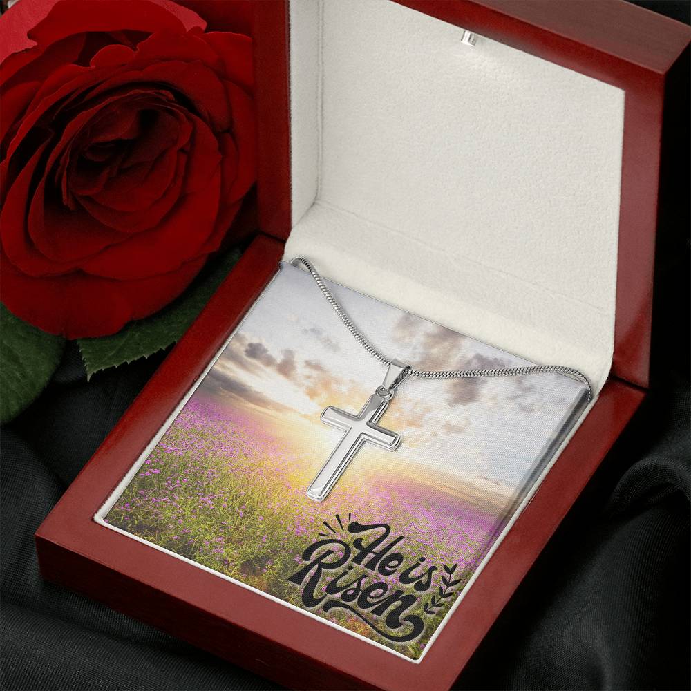 He is Risen Cross Necklace