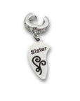 "Sister" Left Half Heart Clip-on Charm