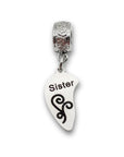 "Sister" Left Half Heart Clip-on Charm