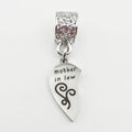 "Mother-in-law" Half Heart Clip-on Charm