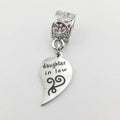 "Daughter-in-law" Half Heart Clip-on Charm