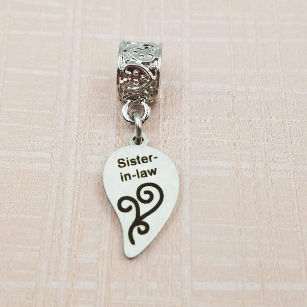 Sister-in-law Right Half Heart Charm