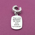 Aunt and Niece Quote charm clip-on