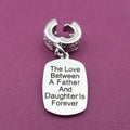 "Father Daughter Eternal Love" Quote Clip-on Charm
