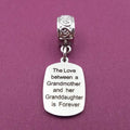 "Grandmother Granddaughter" Quote Clip-on Charm
