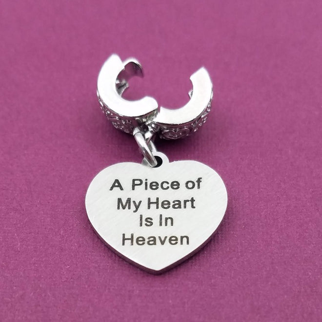 A piece of my heart charm clip-on