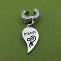 "Friends" Half Heart Clip-on Charm
