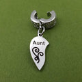 "Aunt" Half Heart Clip-on Charm