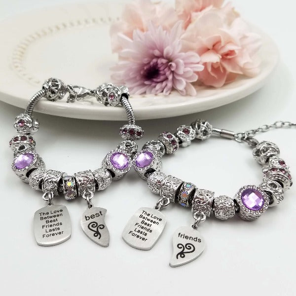 Sequin Stitching Heart Broken Best Friends Bracelets Bff Friendship Jewelry  Gifts For Kids 2pcs/set | Fruugo NZ
