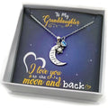 Granddaughter moon and back necklace in box