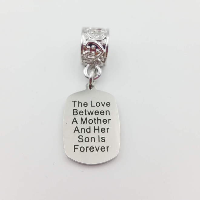 "Mother Son Eternal Love Quote Clip-on Charm