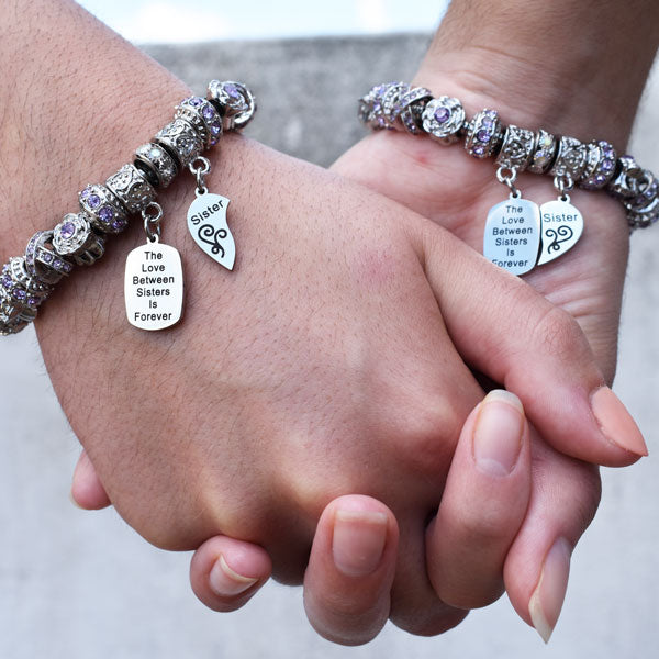 wearing sisters infinite love bracelets